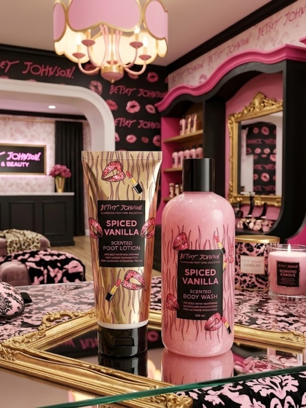 Betsey Johnson Spiced Vanilla Body Wash And Foot Lotion-NEW!